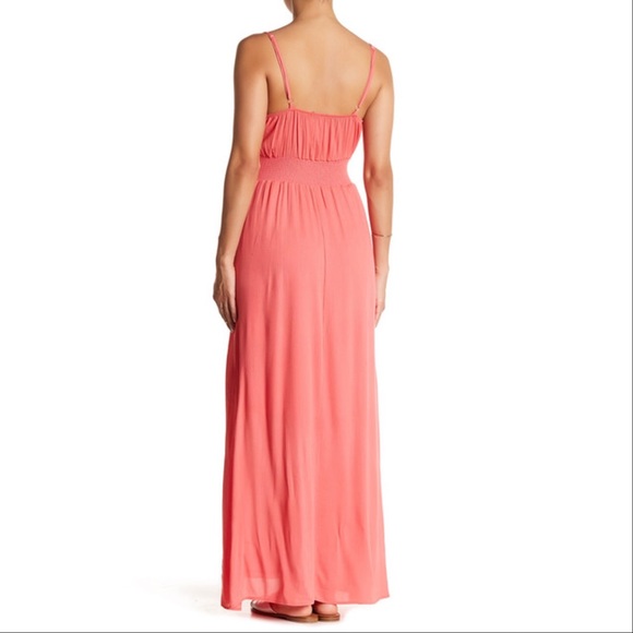 West Kei Gauze Maxi Dress XL Coral Beach Summer - Picture 2 of 4